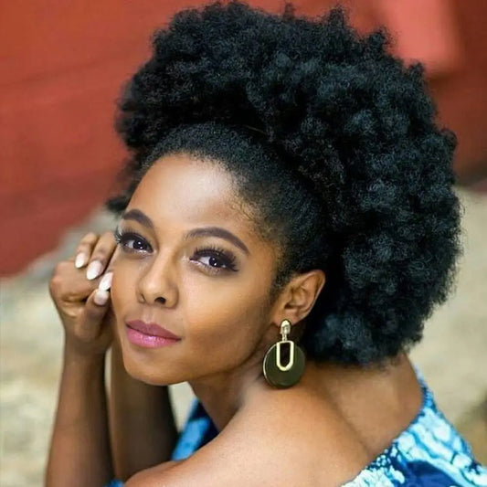 Synthetic Big Afro Puff Drawstring Ponytail Extension