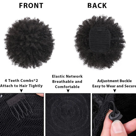 Synthetic Big Afro Puff Drawstring Ponytail Extension