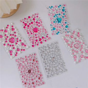 Mixed Size 3D Heart Love Gem Stickers