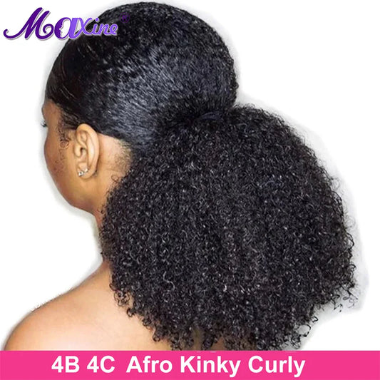 Kinky Curly Hair Ponytail Extensions Clip