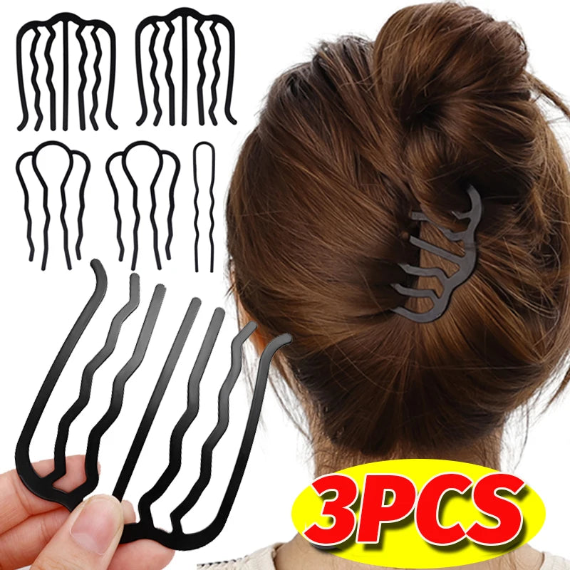 Black Metal Hair Fork Clips