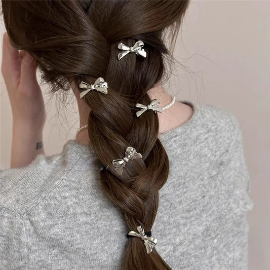 5pcs Set Metal Bow Mini Hair Clip