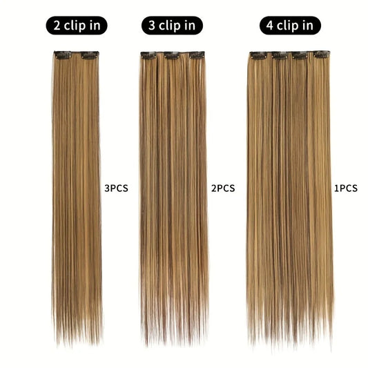 16pcs Clip In Long Straight Hair Extensions