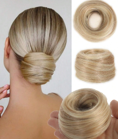 Women Elastic Band Straight Hair Bun